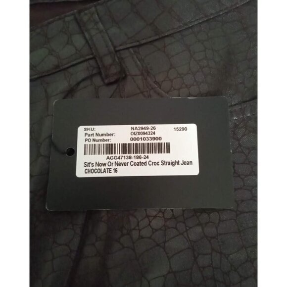 Nasty Gal NWT Slit's Now Or Never Coated Croc Straight Jean Sz 16 - Picture 10 of 10